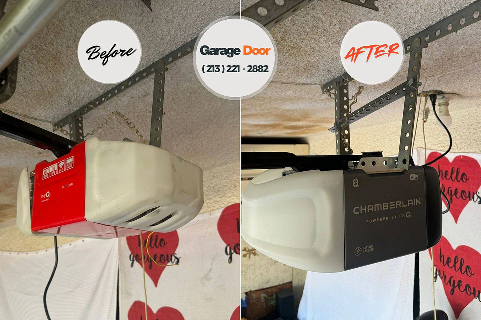 Before and after: garage door repair Lincoln, AL